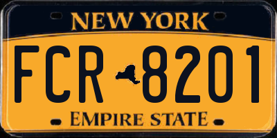 NY license plate FCR8201