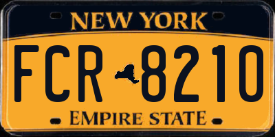 NY license plate FCR8210