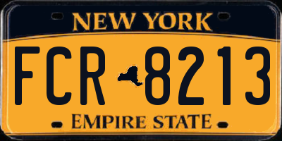 NY license plate FCR8213
