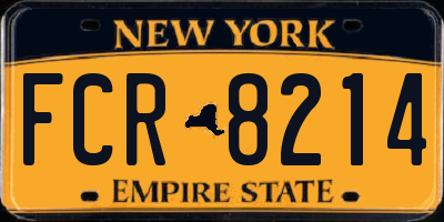 NY license plate FCR8214
