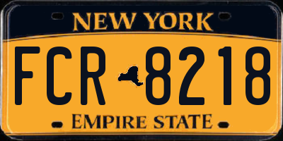 NY license plate FCR8218
