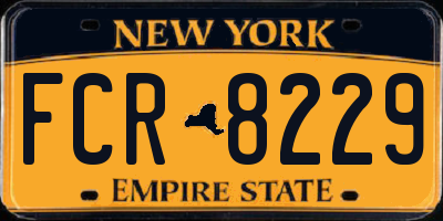 NY license plate FCR8229