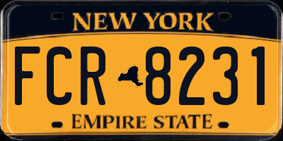 NY license plate FCR8231