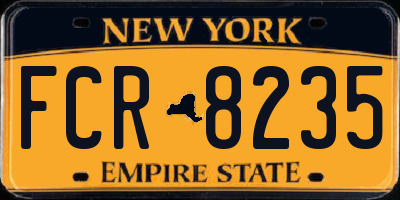 NY license plate FCR8235
