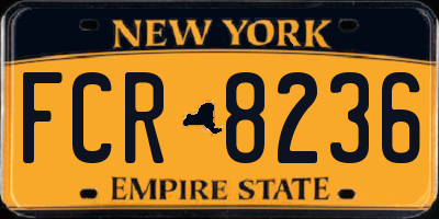 NY license plate FCR8236
