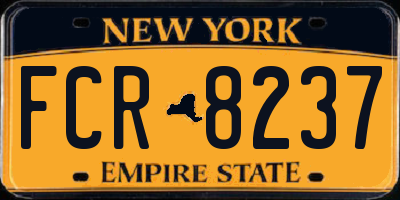 NY license plate FCR8237