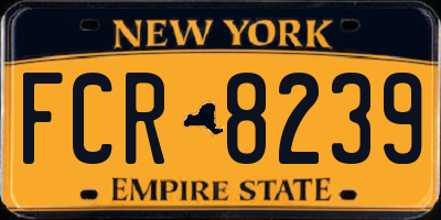 NY license plate FCR8239