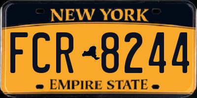 NY license plate FCR8244