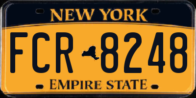 NY license plate FCR8248