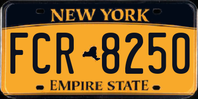 NY license plate FCR8250
