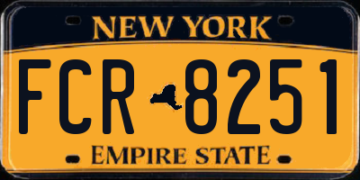 NY license plate FCR8251