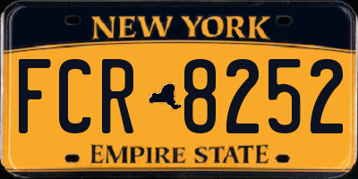 NY license plate FCR8252