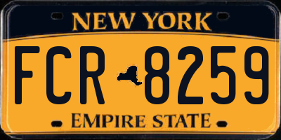 NY license plate FCR8259