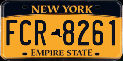 NY license plate FCR8261