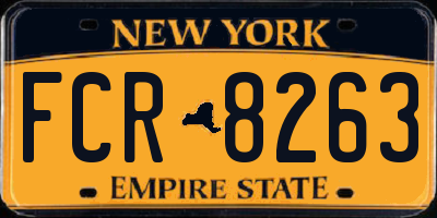 NY license plate FCR8263