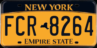 NY license plate FCR8264