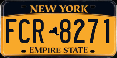 NY license plate FCR8271