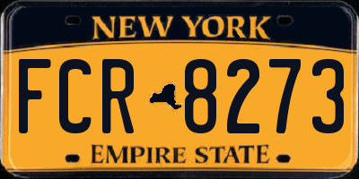 NY license plate FCR8273