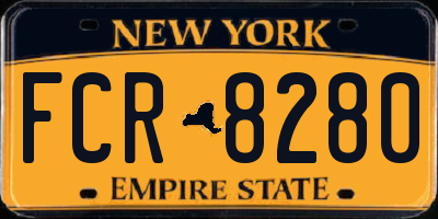 NY license plate FCR8280