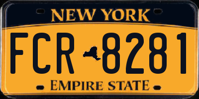 NY license plate FCR8281