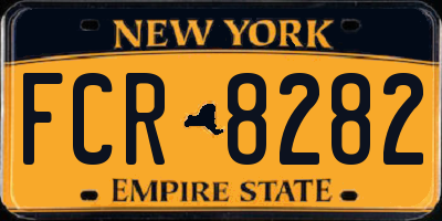 NY license plate FCR8282