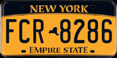 NY license plate FCR8286
