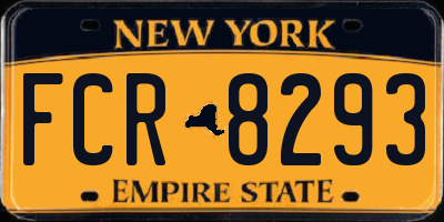 NY license plate FCR8293