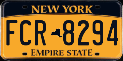 NY license plate FCR8294