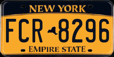 NY license plate FCR8296