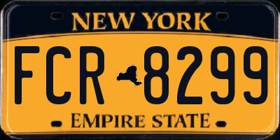 NY license plate FCR8299
