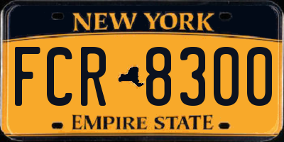 NY license plate FCR8300