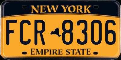 NY license plate FCR8306