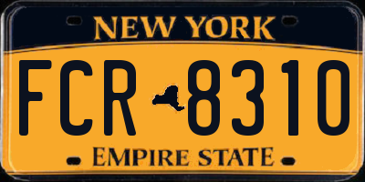 NY license plate FCR8310