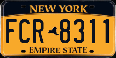 NY license plate FCR8311