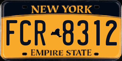 NY license plate FCR8312