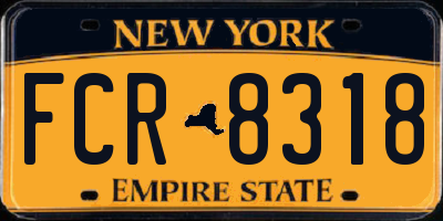 NY license plate FCR8318