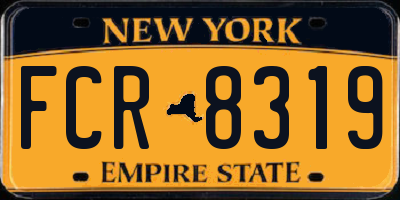 NY license plate FCR8319