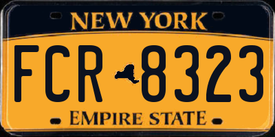 NY license plate FCR8323