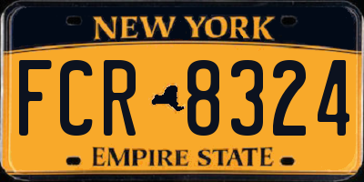 NY license plate FCR8324