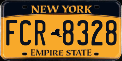 NY license plate FCR8328