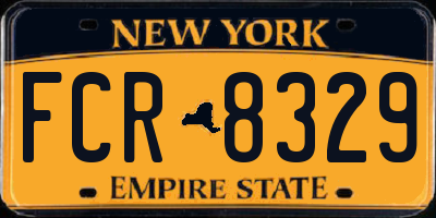 NY license plate FCR8329