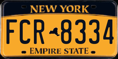 NY license plate FCR8334