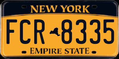 NY license plate FCR8335
