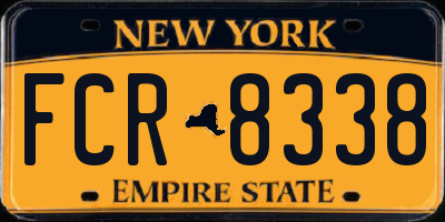 NY license plate FCR8338