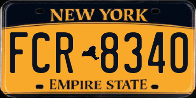 NY license plate FCR8340