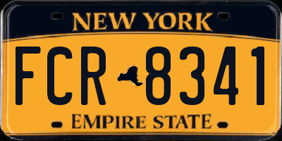 NY license plate FCR8341
