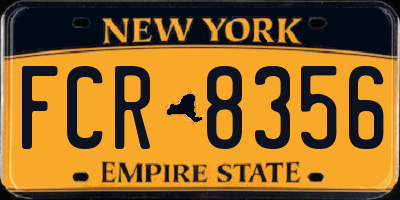 NY license plate FCR8356