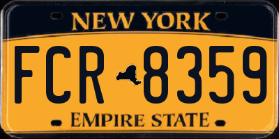 NY license plate FCR8359
