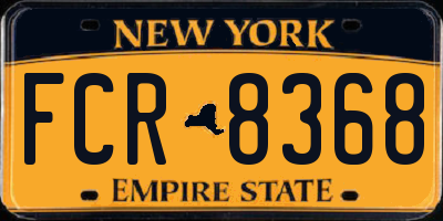 NY license plate FCR8368