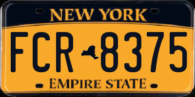 NY license plate FCR8375